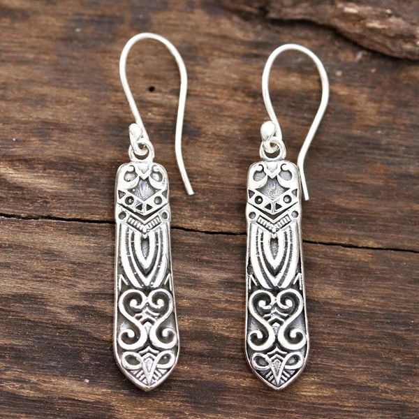 Alternate image for Patterned Sterling Silver Dangle Earrings from India Creative Patterns