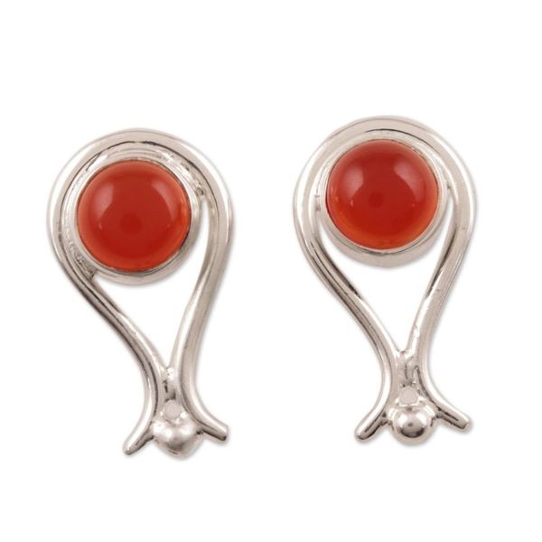 Alternate image for Artisan Designed Drop Earrings with Carnelian Ancient Empire