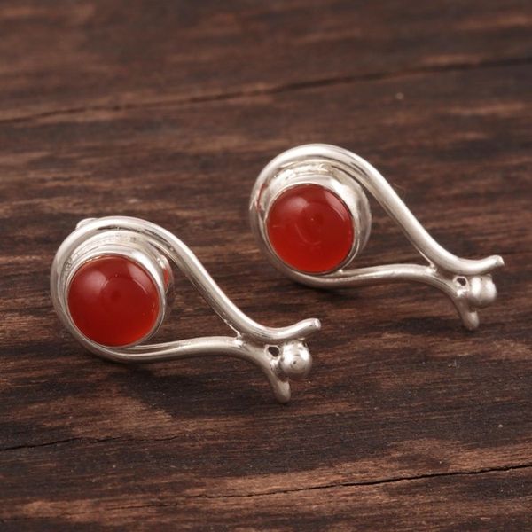 Alternate image for Artisan Designed Drop Earrings with Carnelian Ancient Empire
