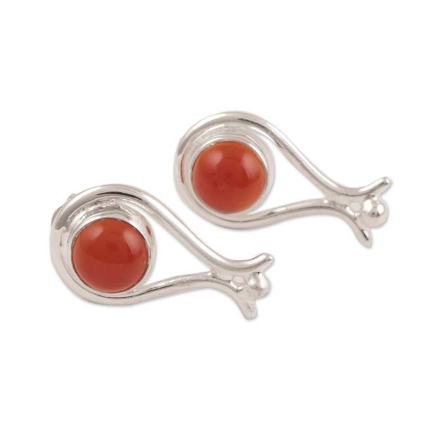 Alternate image for Artisan Designed Drop Earrings with Carnelian Ancient Empire