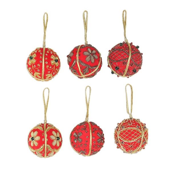 Alternate image for Beaded and Embroidered Velvet Ornaments Set of 6 Velvet Holiday