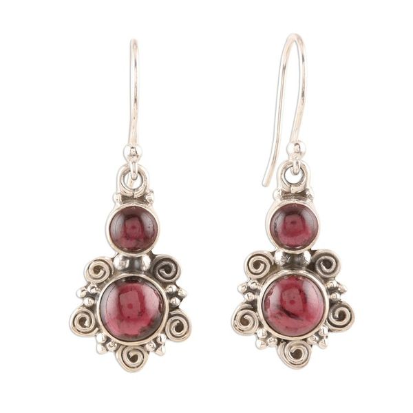 Alternate image for Garnet Dangle Earrings Crafted in India Inspired Love