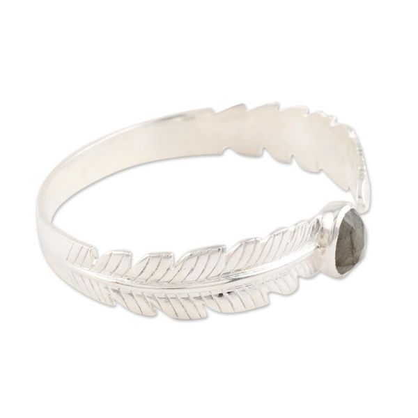 Alternate image for Leafy Labradorite Cuff Bracelet from India Caressing Leaf