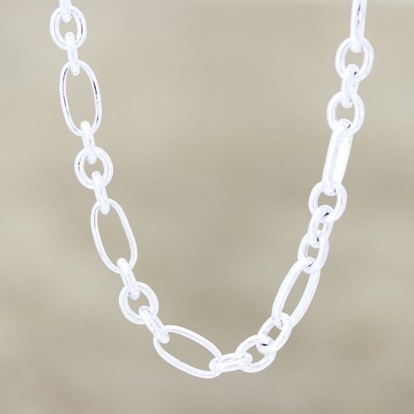 Alternate image for Contemporary Sterling Silver Link Necklace Contemporary Muse
