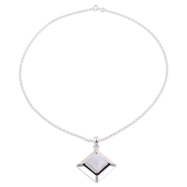 Alternate image for Rainbow Moonstone and Sterling Silver Pendant Necklace Heavenly Kite