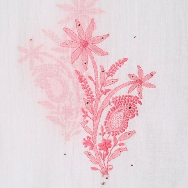 Alternate image for Hand-Embroidered Light Pink Paisley Motif Shawl from India Pink Blush