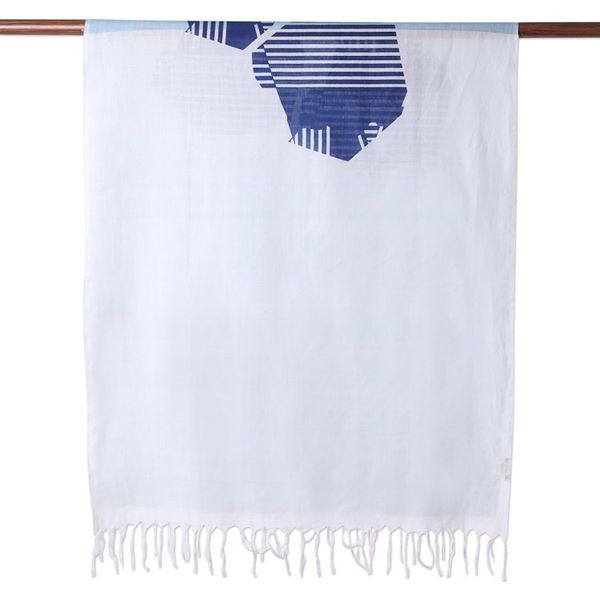 Alternate image for Hand Woven Sky Blue 100 Cotton Wrap Scarf from India Sky Blue Whisper