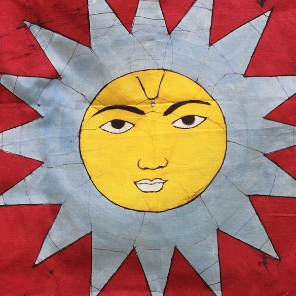 Alternate image for Artisan Crafted Batik Cotton Sun Wall Hanging from India Cerulean Rays