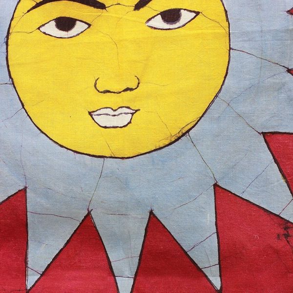 Alternate image for Artisan Crafted Batik Cotton Sun Wall Hanging from India Cerulean Rays