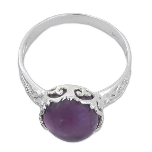 Alternate image for Amethyst and Sterling Silver Cocktail Ring from India Lilac Ecstasy