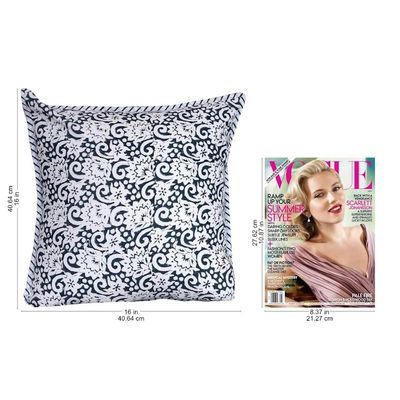 Alternate image for Square Cotton Cushion Covers in Grey and White Print Pair Misty Morning