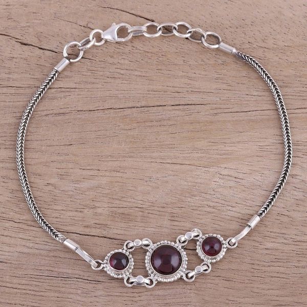 Alternate image for Garnet Cabochon Pendant Bracelet in Sterling Silver Bridge to Delhi