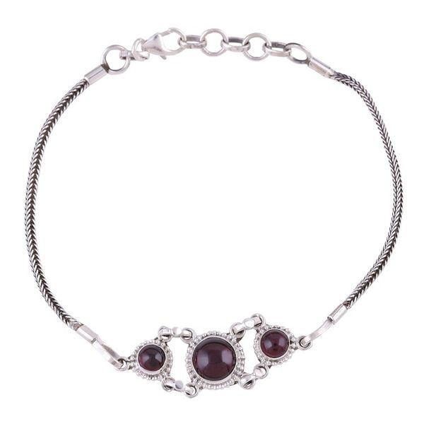 Alternate image for Garnet Cabochon Pendant Bracelet in Sterling Silver Bridge to Delhi