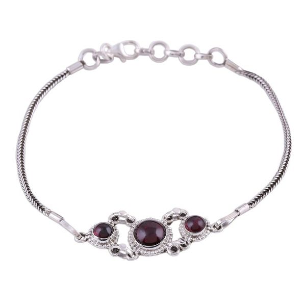 Alternate image for Garnet Cabochon Pendant Bracelet in Sterling Silver Bridge to Delhi
