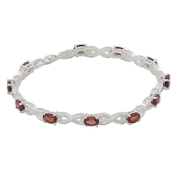 Alternate image for 5.5 Carat Garnet and 925 Silver Tennis Bracelet from India Beautiful Discretion