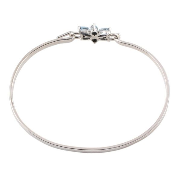 Alternate image for Blue Topaz and Sterling Silver Floral Bracelet from India Marquise Flower