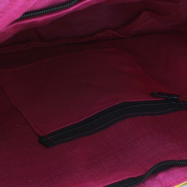 Alternate image for Multicolored Embroidered Tote Handbag from India Elephant Flower in Fuchsia