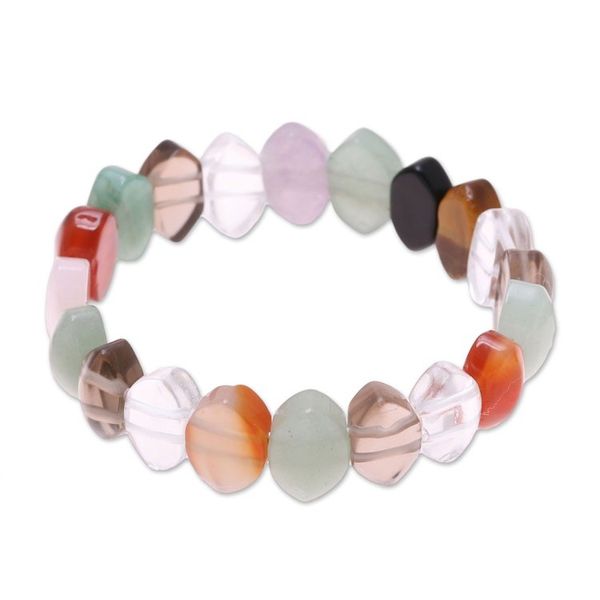 Alternate image for Multi-Gemstone Beaded Stretch Bracelet from India Memories of Spring