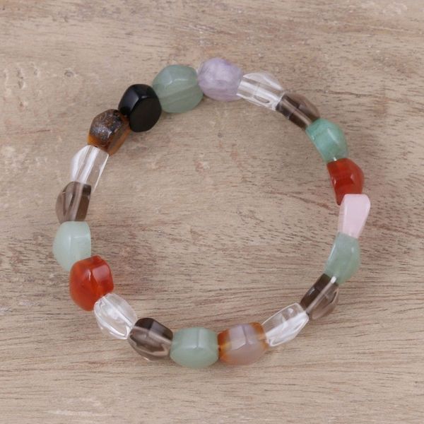 Alternate image for Multi-Gemstone Beaded Stretch Bracelet from India Memories of Spring