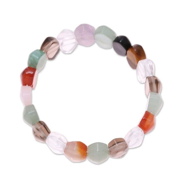 Alternate image for Multi-Gemstone Beaded Stretch Bracelet from India Memories of Spring