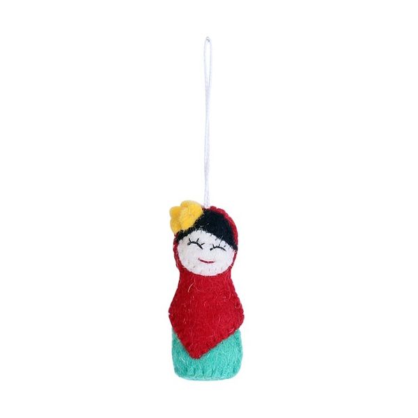 Alternate image for Set of Six Colorful Wool Ornaments from India Best Friends