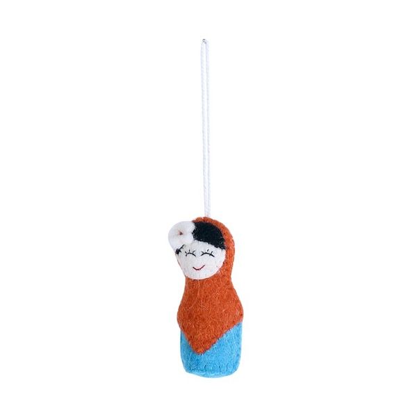 Alternate image for Set of Six Colorful Wool Ornaments from India Best Friends
