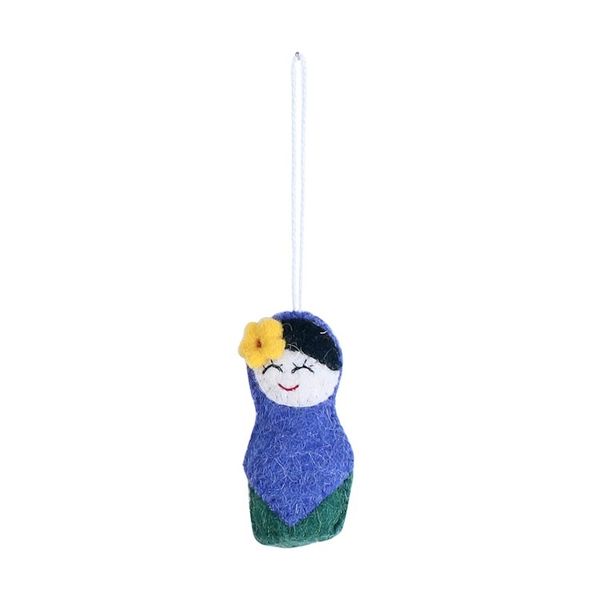 Alternate image for Set of Six Colorful Wool Ornaments from India Best Friends
