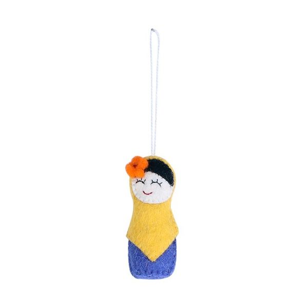 Alternate image for Set of Six Colorful Wool Ornaments from India Best Friends