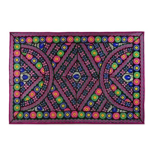 Alternate image for Recycled Patchwork Floral Wall Hanging from India Floral Ballad