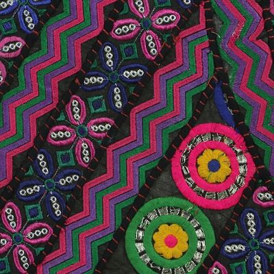 Alternate image for Recycled Patchwork Floral Wall Hanging from India Floral Ballad