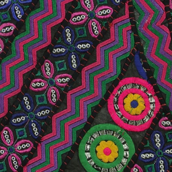 Alternate image for Recycled Patchwork Floral Wall Hanging from India Floral Ballad