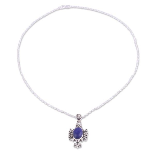 Alternate image for Oval Lapis Lazuli Pendant Necklace from India Royal Plumage