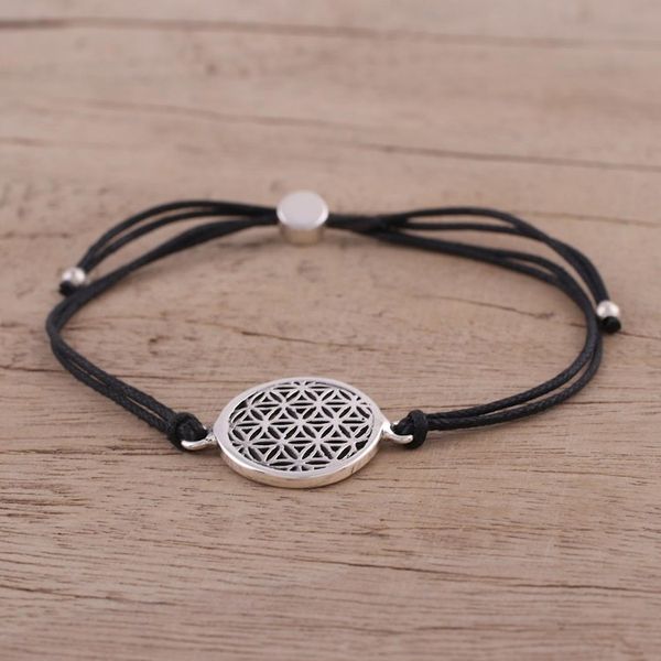 Alternate image for Sterling Silver Circular Bracelet in Black from India Starry Seeds in Black