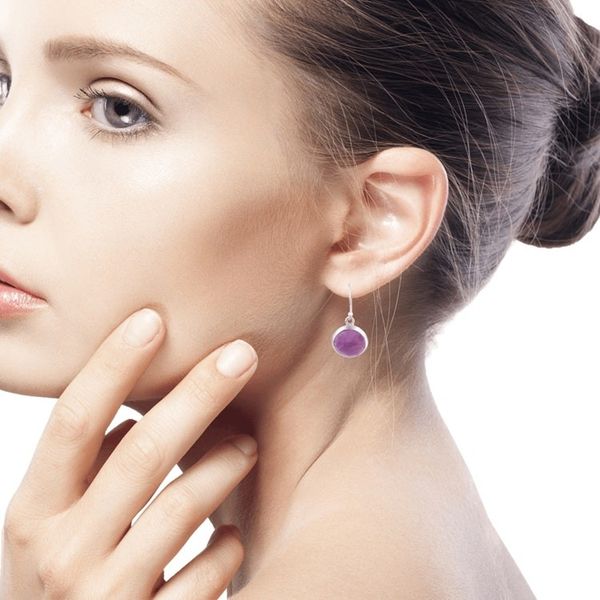 Alternate image for Amethyst and Sterling Silver Dangle Earrings from India Celestial Promise
