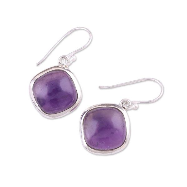 Alternate image for Amethyst and Sterling Silver Dangle Earrings from India Lavender Kite