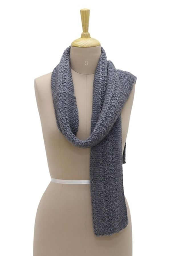 Alternate image for Hand Knit Himalayan Lavender Wool Blend Wrap Scarf Himalayan Cascade in Lavender