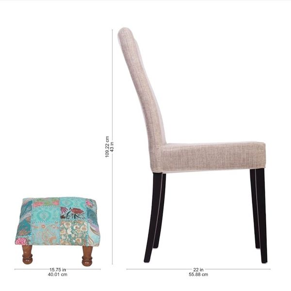 Alternate image for Fair Trade Embellished Ottoman Foot Stool from India Rajasthani Patchwork