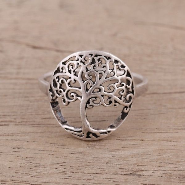 Alternate image for Indian Sterling Silver Cocktail Ring with Jali Tree Motif Majestic Jali Tree