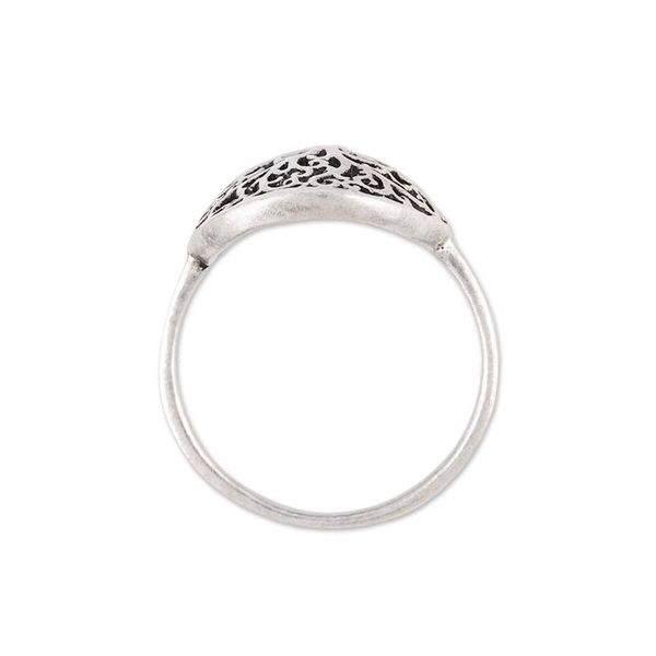 Alternate image for Indian Sterling Silver Cocktail Ring with Jali Tree Motif Majestic Jali Tree