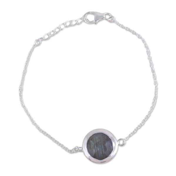 Alternate image for Labradorite and Sterling Silver Pendant Bracelet from India Circular Shine