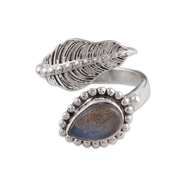 Alternate image for Handmade 925 Sterling Silver Labradorite Wrap Ring India Blissful Alliance