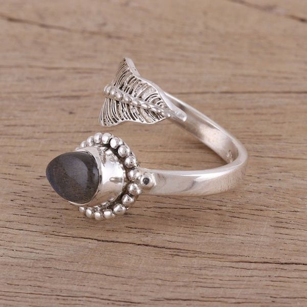 Alternate image for Handmade 925 Sterling Silver Labradorite Wrap Ring India Blissful Alliance