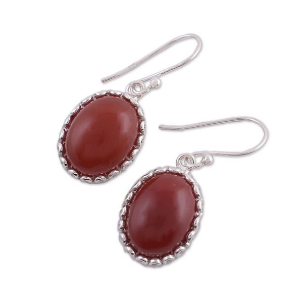 Alternate image for Carnelian and Sterling Silver Dangle Earrings from India Ardent Magic