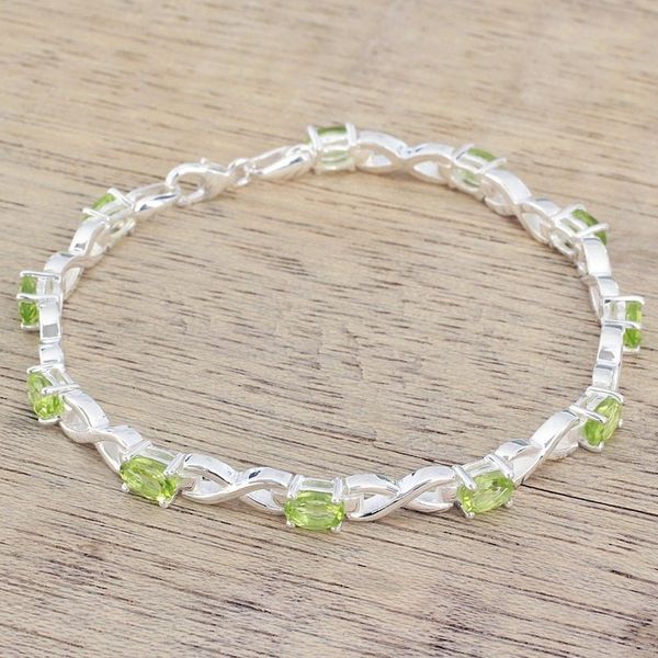 Alternate image for India 925 Silver Jewelry Peridot Tennis Bracelet 5.5 Cts Beautiful Discretion