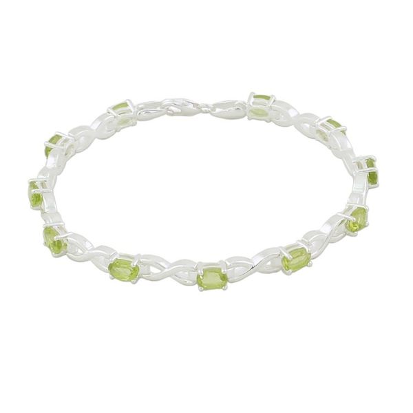 Alternate image for India 925 Silver Jewelry Peridot Tennis Bracelet 5.5 Cts Beautiful Discretion