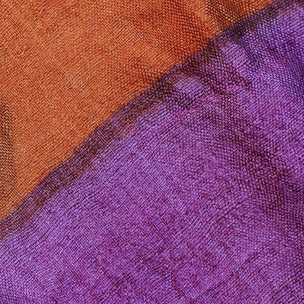 Alternate image for 100 Indian Tussar Silk Shawl with Lavender Ginger Geometry Magical Beehives