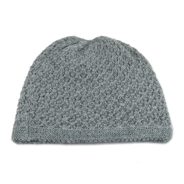 Alternate image for Hand Knitted Jade Green Wool Blend Hat from India Himalayan Comfort in Jade