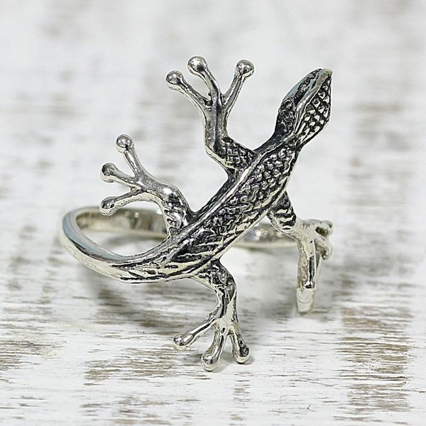 Alternate image for Sterling Silver Lizard Cocktail Ring from India Wild Glamour