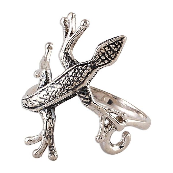 Alternate image for Sterling Silver Lizard Cocktail Ring from India Wild Glamour
