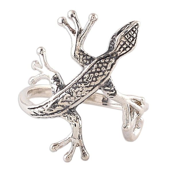 Alternate image for Sterling Silver Lizard Cocktail Ring from India Wild Glamour